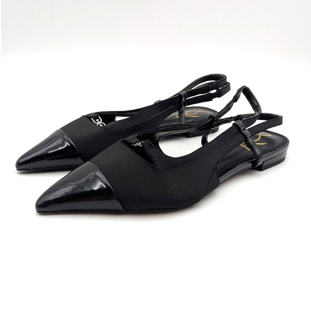 Sam Edelman Cecelia Slingback Pointed Cap Toe Flats Women's Black Size US7M EU37